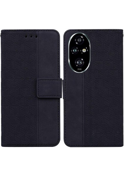 Onur Için Flip Case 200 Pro 5g Flip Folio Cüzdan Kapak Geometrik Kabartmalı (Yurt Dışından)