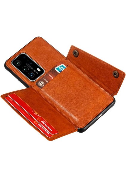Cüzdan Kılıf Için Huawei P40 Buit Demir Kart Tutucu Cüzdan Kılıf Darbeye (Yurt Dışından) fırsatları