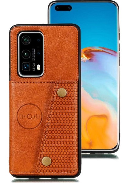 Cüzdan Kılıf Için Huawei P40 Buit Demir Kart Tutucu Cüzdan Kılıf Darbeye (Yurt Dışından) indirimleri