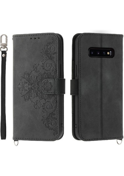 Samsung Galaxy S10 Artı Çoklu Kredi Kartı Yuvaları Bileklik Için Flip Case (Yurt Dışından)