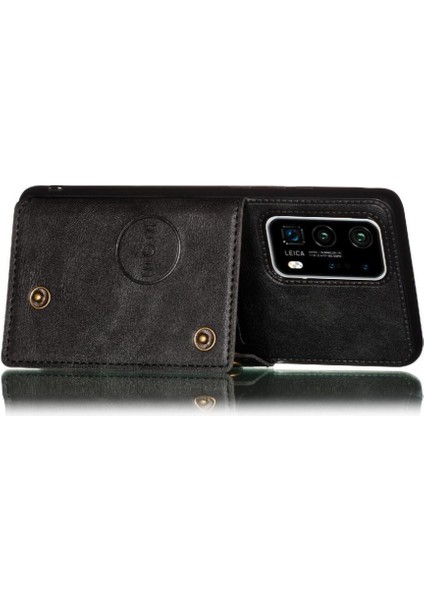 Huawei P40 Pro Kickstand Buit Için Cüzdan Kılıf Demir Cüzdan Kılıf Kartı (Yurt Dışından) indirimleri