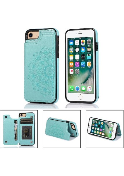 IPhone 6/6s Pu Deri Çift Düğmeler Için Kart Tutucu Kılıf ile Cüzdan (Yurt Dışından)