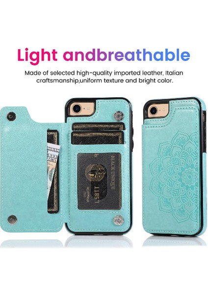 IPhone 6/6s Pu Deri Çift Düğmeler Için Kart Tutucu Kılıf ile Cüzdan (Yurt Dışından)