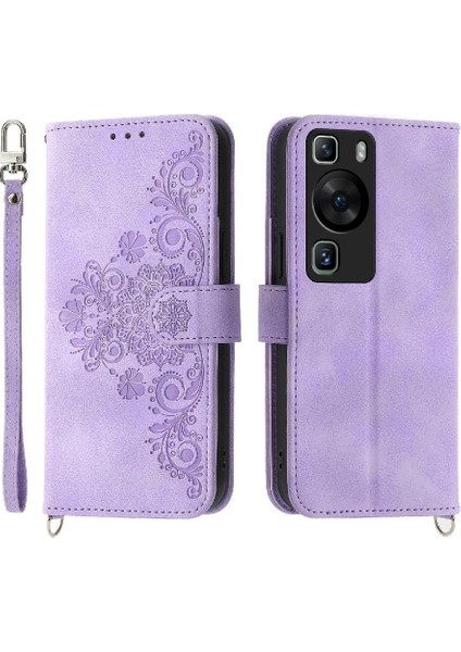 Huawei P60 Kabartmalı Çoklu Kredi Kartı Yuvaları Bileklik Için Flip Case (Yurt Dışından) modelleri