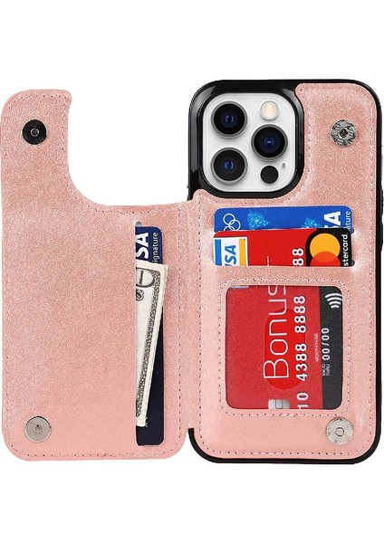 IPhone 14 Için Kart Tutucu Kılıf ile Cüzdan Pro Max Desen Çiçek Kabartmalı (Yurt Dışından)
