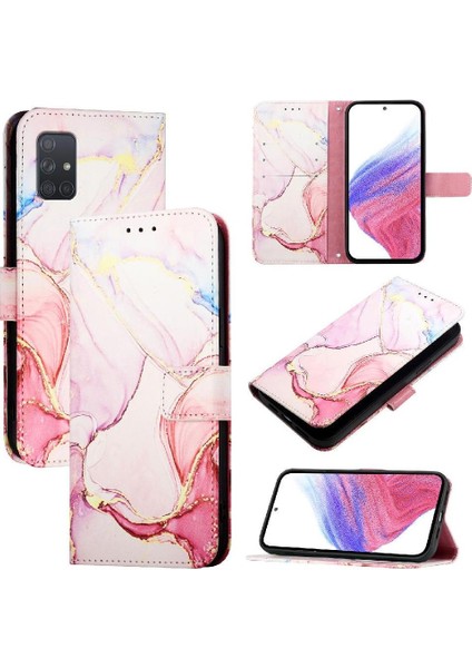 Samsung Galaxy A71 5g Cüzdan Pu Deri Mermer Desen Kickstand (Yurt Dışından)