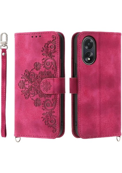 Oppo A38 4g Bileklik Darbeye Dayanıklı Kabartmalı Çoklu Kredi Için Flip Case (Yurt Dışından)