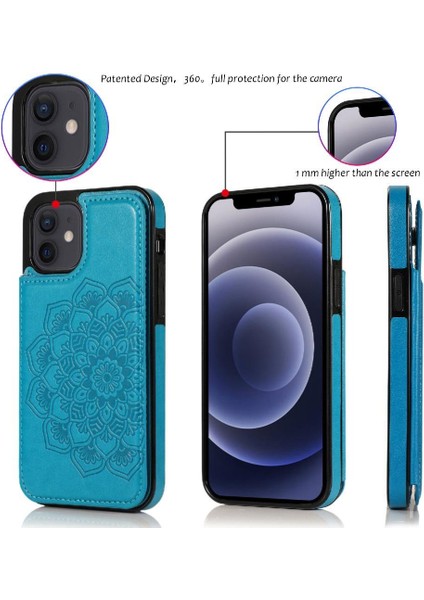 IPhone 12 Mini Kabartmalı Mandala Pu Flip Için Kart Tutucu Kılıf ile Cüzdan (Yurt Dışından) fiyatları