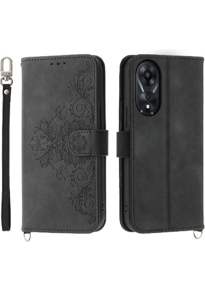 Oppo A78 4g Çoklu Kredi Kartı Yuvaları Için Flip Case Bileklik Darbeye (Yurt Dışından)