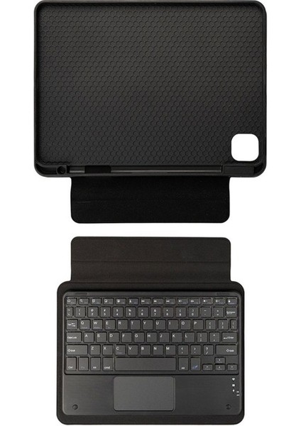 Apple iPad Air 11 2024 Uyumlu Zore Border Keyboard Bluetooh Bağlantılı Standlı Klavyeli Tablet Kılıfı
