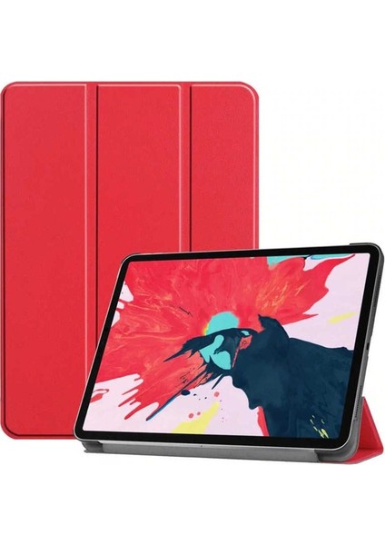 Apple iPad Pro 11 2020 (2.nesil) Uyumlu Zore Smart Cover Standlı 1-1 Kılıf, Kırmızı