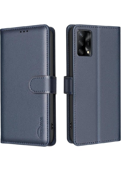 Oppo A74 4g Manyetik Kart Tutucu Için Flip Case Kickstand Cüzdan Rfıd Pu (Yurt Dışından)