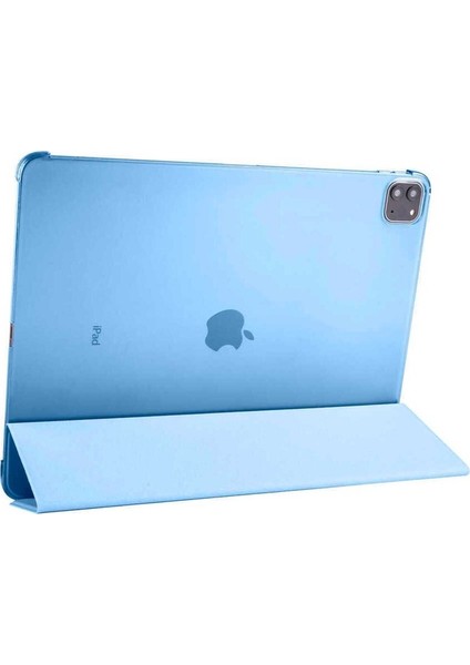 Apple iPad Pro 12.9 2022 M2 Uyumlu Zore Smart Cover Standlı 1-1 Kılıf, Mavi