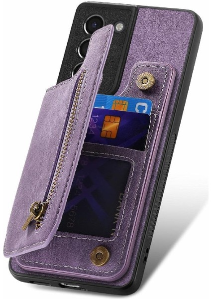 Samsung Galaxy S21 Artı Vintage Fermuar Cüzdan Katlanabilir Arka Kapak (Yurt Dışından) fırsatları