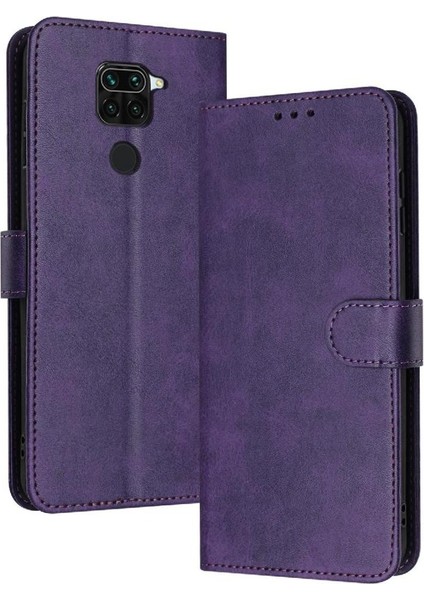 Toka ile Xiaomi Redmi 10X 4g Için Flip Case Saf Renk Pu Deri ile (Yurt Dışından)