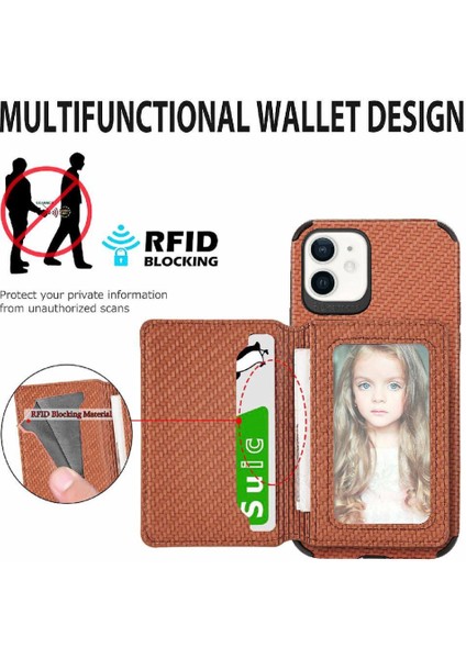 IPhone 12 Için Kılıf Mini Manyetik Kart Tutucu Standı Fonksiyonu Rfıd Engelleme (Yurt Dışından) fiyatları