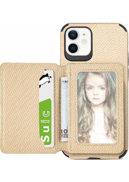 IPhone 12 Için Kılıf Mini Manyetik Kart Tutucu Standı Fonksiyonu Rfıd Engelleme (Yurt Dışından)