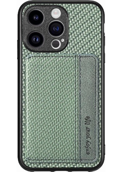 IPhone 15 Için Kılıf Pro Max Standı Fonksiyonu Manyetik Kart Tutucu Komple (Yurt Dışından)