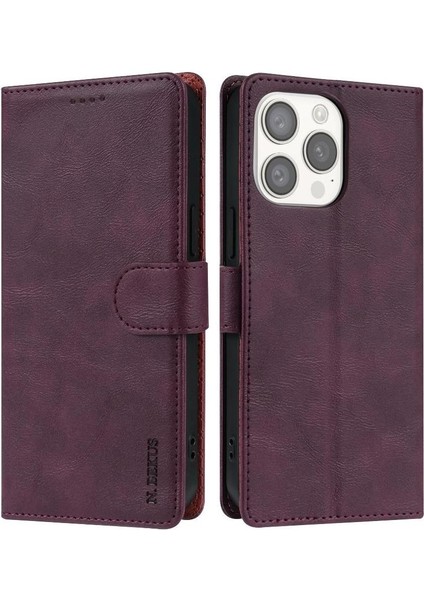 IPhone 13 Için Flip Case Pro Çift Katmanlı Koruma Yan Cep Manyetik (Yurt Dışından)