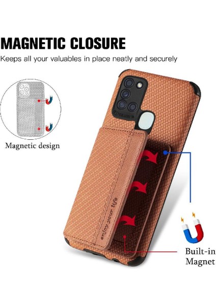 Samsung Galaxy A21S Standı Fonksiyonu Için Manyetik Kart Tutucu Rfıd (Yurt Dışından) fırsatları