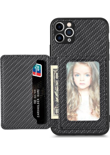 IPhone 11 Pro Için Kılıf Komple Kamera Güvenlik Rfıd Engelleme Manyetik Kart (Yurt Dışından)