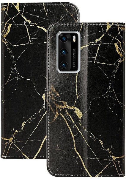 Huawei P40 Için Flip Case Kart Yuvaları Tutucu Mermer Desen Manyetik Pu Tam (Yurt Dışından) indirimleri