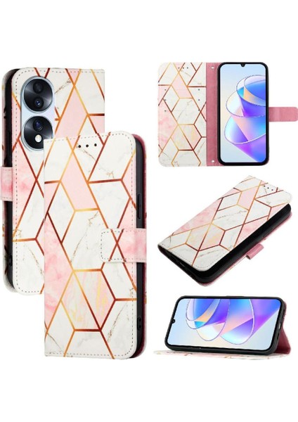 Onur Için Kılıf 70 5g Pu Deri Cüzdan Kickstand Mermer Desen (Yurt Dışından)