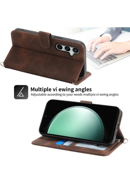 Samsung Galaxy S24 Fe Çoklu Kredi Kartı Yuvaları Için Flip Case Kabartmalı (Yurt Dışından) modelleri