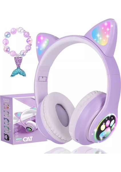 LED Işıklı Bluetooth Cat Ears Kablosuz Kulaklık (Yurt Dışından)