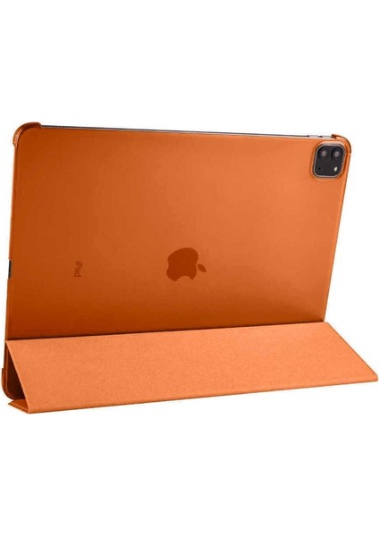 Apple iPad Pro 12.9 2020 (4.nesil) Uyumlu Zore Smart Cover Standlı 1-1 Kılıf, Turuncu