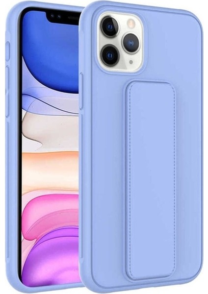 Apple iPhone 11 Pro Max Uyumlu Kılıf Zore Qstand Kapak, Lila