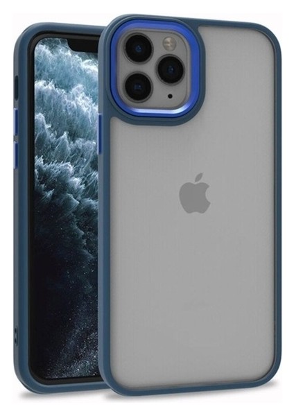 Apple iPhone 11 Pro Uyumlu Kılıf Zore Flora Kapak, Mavi