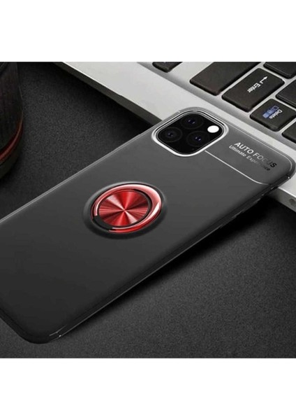 Apple iPhone 11 Pro Max Uyumlu Kılıf Zore Ravel Silikon Kapak, Siyah-Kırmızı