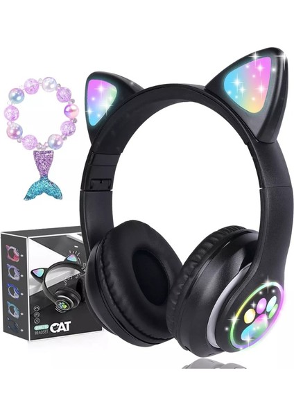 LED Işıklı Bluetooth Cat Ears Kablosuz Kulaklık (Yurt Dışından)