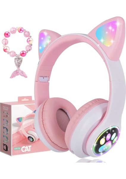 LED Işıklı Bluetooth Cat Ears Kablosuz Kulaklık (Yurt Dışından)