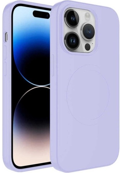 Apple iPhone 11 Pro Uyumlu Kılıf Magsafe Wireless Şarj Özellikli Pastel Renk Silikon Zore Plas Kapak, Lila