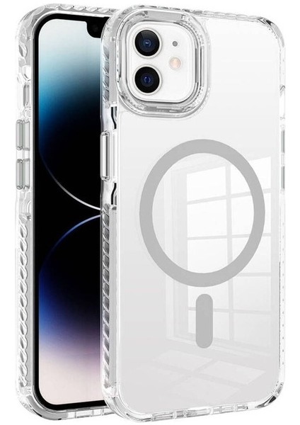 Apple iPhone 11 Uyumlu Kılıf Magsafe Şarj Özellikli Airbagli Takılabilir Askı Aparatlı Nana Kapak, Gri