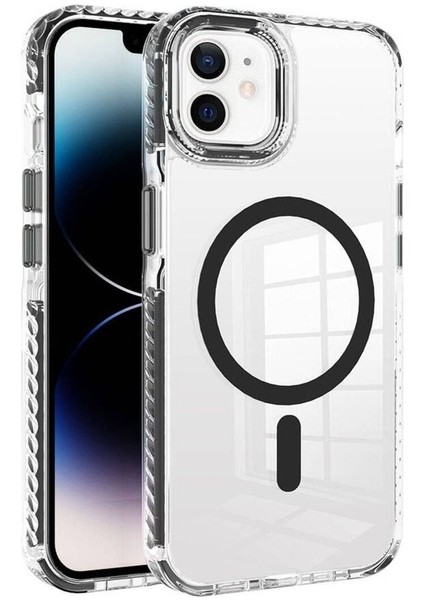 Apple iPhone 11 Uyumlu Kılıf Magsafe Şarj Özellikli Airbagli Takılabilir Askı Aparatlı Nana Kapak, Siyah