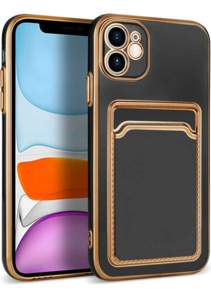 Apple iPhone 11 Uyumlu Kılıf Zore Bark Kartlıklı Kapak, Siyah