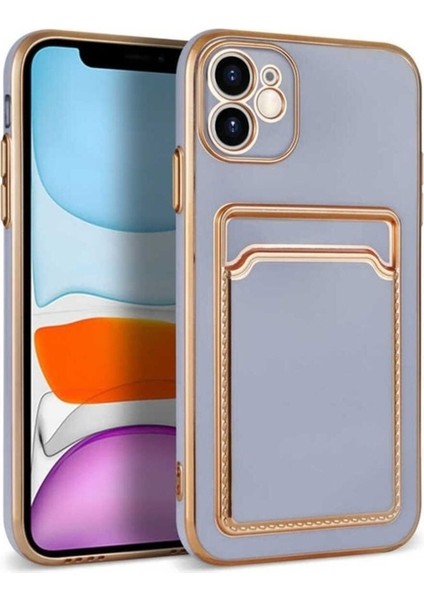 Apple iPhone 11 Uyumlu Kılıf Zore Bark Kartlıklı Kapak, Lila