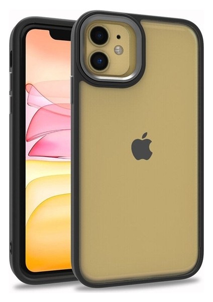 Apple iPhone 11 Uyumlu Kılıf Zore Flora Kapak, Siyah