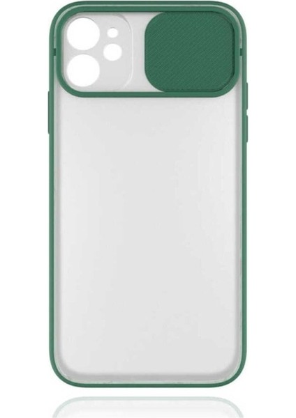 Apple iPhone 11 Uyumlu Kılıf Zore Lensi Kapak, Koyu Yeşil
