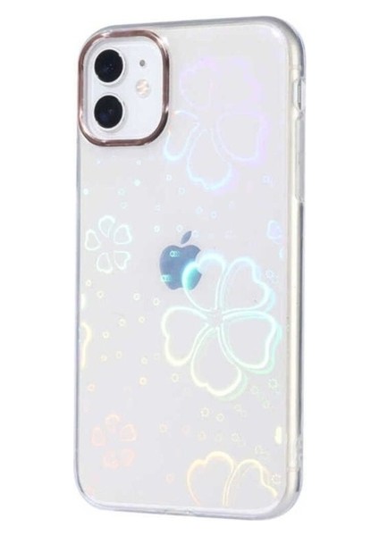 Apple iPhone 11 Uyumlu Kılıf Zore Sidney Desenli Sert Kapak, Flower No3