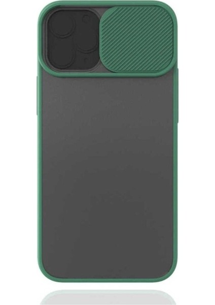 Apple iPhone 12 Mini Uyumlu Kılıf Zore Lensi Kapak, Koyu Yeşil