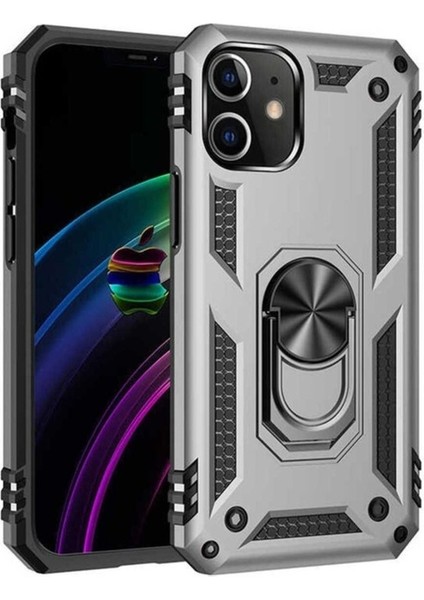 Apple iPhone 12 Mini Uyumlu Kılıf Zore Vega Kapak, Gri