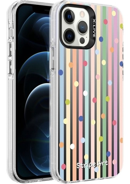 Apple iPhone 12 Pro Max Uyumlu Kılıf Desenli Zore Silver Sert Kapak, Noktalar
