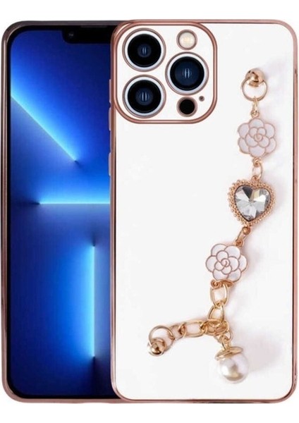 Apple iPhone 12 Pro Max Uyumlu Kılıf El Tutamaçlı Kamera Korumalı Zore Taka Silikon Kapak, Beyaz