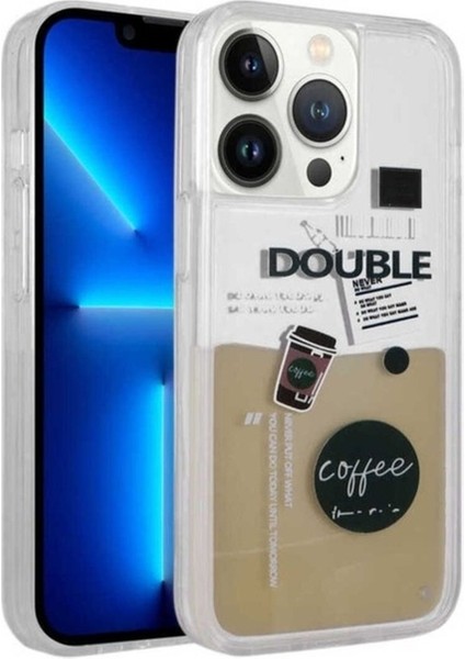 Apple iPhone 12 Pro Max Uyumlu Kılıf Desenli Sıvılı Zore Drink Silikon Kapak, No3