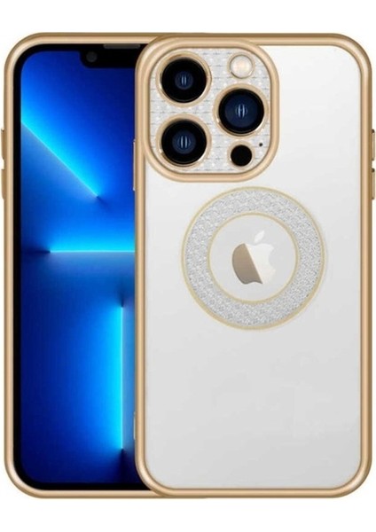Apple iPhone 12 Pro Max Uyumlu Kılıf Kamera Korumalı Logo Gösteren Zore Esta Kapak, Gold