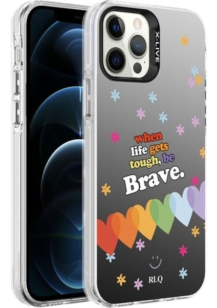Apple iPhone 12 Pro Max Uyumlu Kılıf Desenli Zore Silver Sert Kapak, Kalp